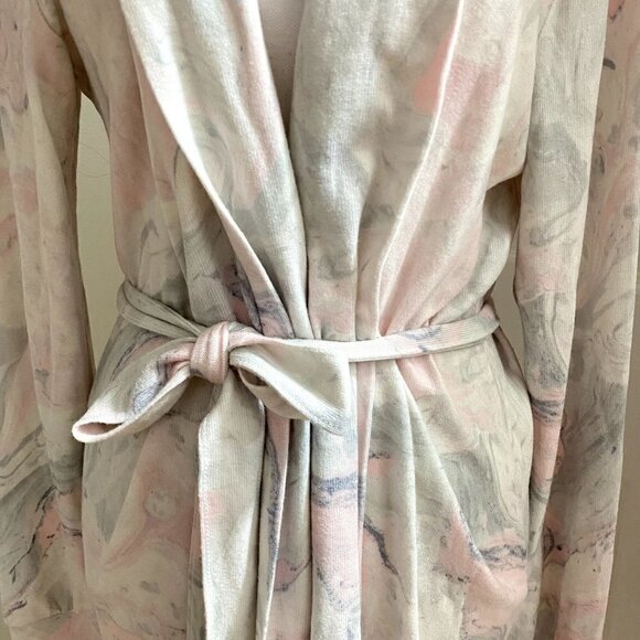 PJ Salvage Marble Print Belted Robe Sz Large Lounge Sleep PJ - Picture 7 of 11